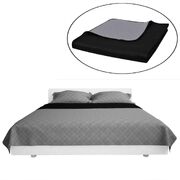 Double-sided Quilted Bedspread Black/Grey    
