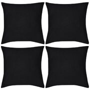 4 Cushion Covers Cotton Black    