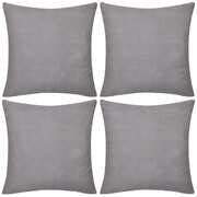 4 Cushion Covers Cotton Grey      