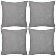 4 Cushion Covers Cotton (Grey)