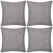 4 Cushion Covers Cotton-- Grey     