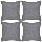 4 Cushion Covers Linen-look Anthracite     