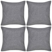 4 Cushion Covers Linen-look Anthracite     