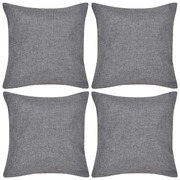 4 Cushion Covers Linen-look ( Anthracite )   