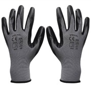 8/M Work Gloves Nitrile 24 Pairs Grey and Black  