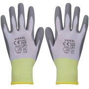 Work Gloves PU  Pairs White and Grey Size XL