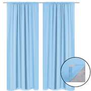 Blackout Curtains 2 pcs Double Layer 140x245 cm Turquoise