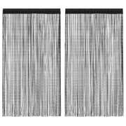 String Curtains 2 pcs--Black