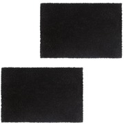 Doormats 2 pcs Coir 17 mm Black