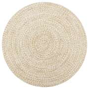 Handmade Rug White and Natural