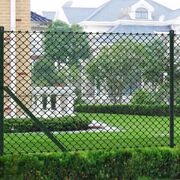 Chain Link Fence with Posts Galvanised Steel "Green"