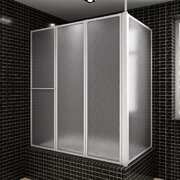 Shower Bath Screen Wall L Shape Panels Foldable