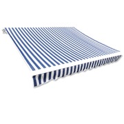 Awning Top Sunshade Canvas Blue & White  L