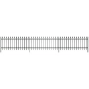 Security Palisade Fence with Pointed Top Steel Black S