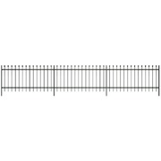 Security Palisade Fence with Pointed Top Steel Black M