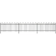 Security Palisade Fence with Hoop Top Steel Black M