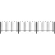 Security Palisade Fence with Hoop Top Steel Black XL