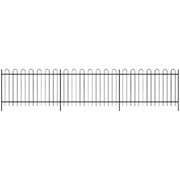Security Palisade Fence with Hoop Top Steel Black XXL