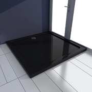 Square ABS Shower Base Tray Black    