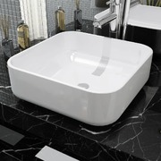 Basin Square Ceramic White 38x38x13.5 cm