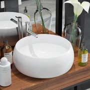 Basin Round Ceramic White S