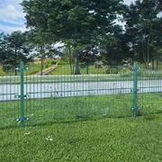 Fence Panel with Posts Powder-coated Iron Green S