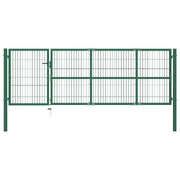 Garden Fence Gate with Posts Steel Green S