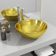 Wash Basin Ceramic Gold