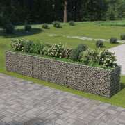 Silver Gabion Planter Galvanised Steel 
