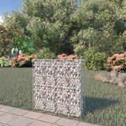 Gabion Wall with Covers Galvanised Steel -Silver