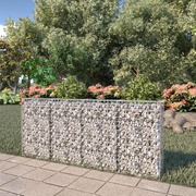 Gabion Wall with Covers Galvanised Steel  /Silver