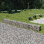 Gabion Wall with Covers Galvanised Steel {Silver}