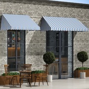 Bistro Awning Blue and White L