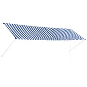 Retractable Awning Blue and White XXXL