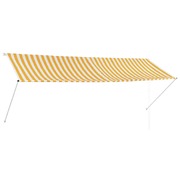 Retractable Awning Yellow and White XXL