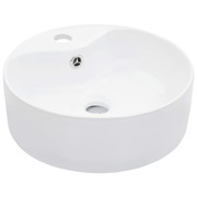 Wash Basin with Overflow Ceramic White