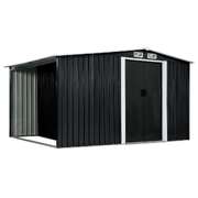 Garden Shed with Sliding Doors Anthracite 329.5x131x178 cm Steel