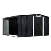 Garden Shed with Sliding Doors Steel--Anthracite