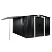 Garden Shed with Sliding Doors Steel {Anthracite}