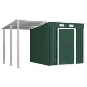 Garden Shed with Extended Roof Green (Steel)