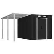 Garden Shed with Extended Roof Steel Colour Anthracite 