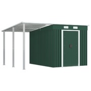 Garden Shed with Extended Roof Steel Colour Green 