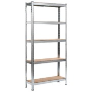 Storage Shelf Silver 90x30x180 cm