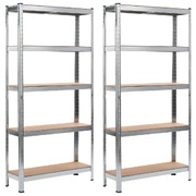 Storage Shelves 2 pcs Silver