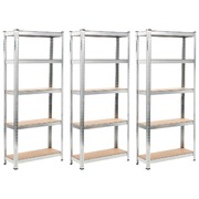 Storage Shelves 3 pcs Silver