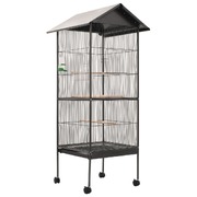 Bird Cage with Roof Grey  Steel