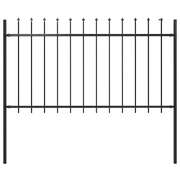Garden Fence with Spear Top Steel--Black