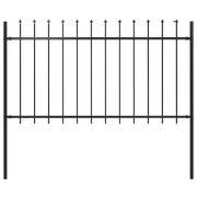 Garden Fence with Spear Top Steel--Black