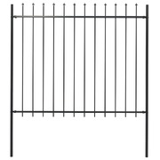 Garden Fence with Spear Top Steel {Black}