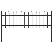 Garden Fence with Hoop Top Steel [Black]